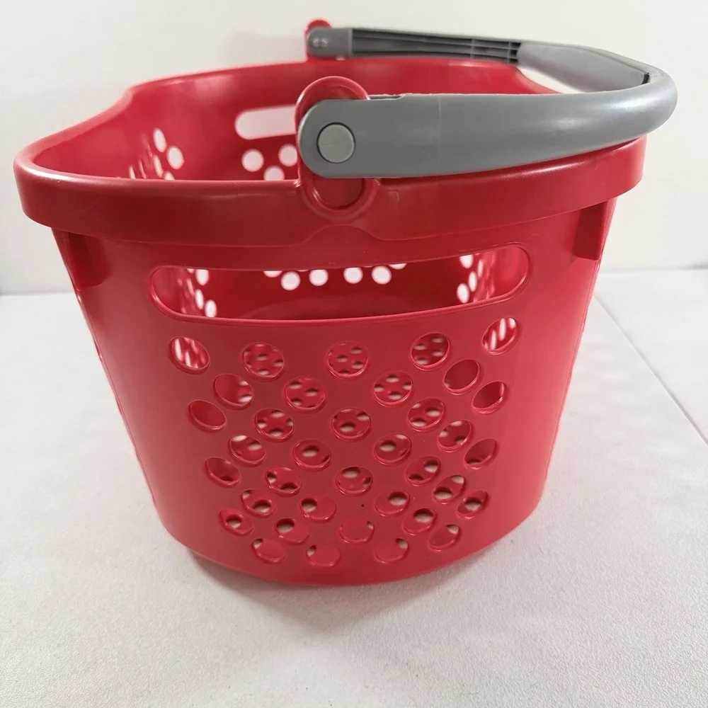 Target Full Size Shopping Basket Gray Handle Red Bullseye Logo Storage Kids Play